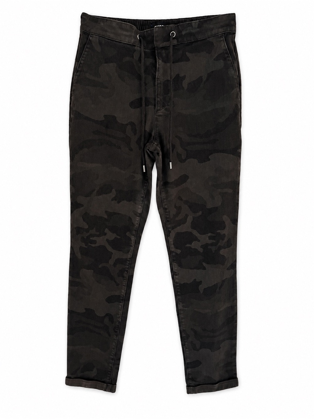 PAIGE Men’s Charcoal Camo Slim Tapered Drawstring Pants Size 33 Stretch Utility